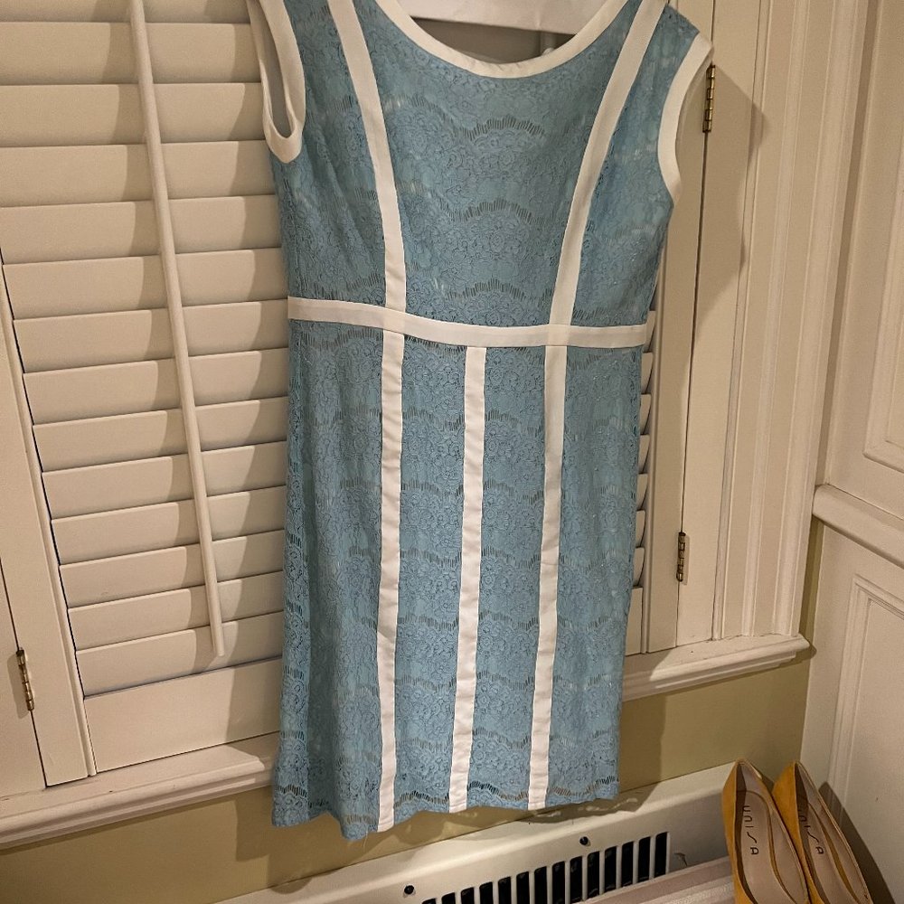 Tahari Blue Lace Dress - Size 6
